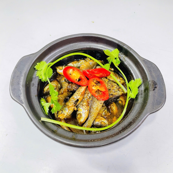 cá linh non kho tiêu 