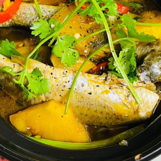 Cá Đối kho kẹo tốp mỡ giòn